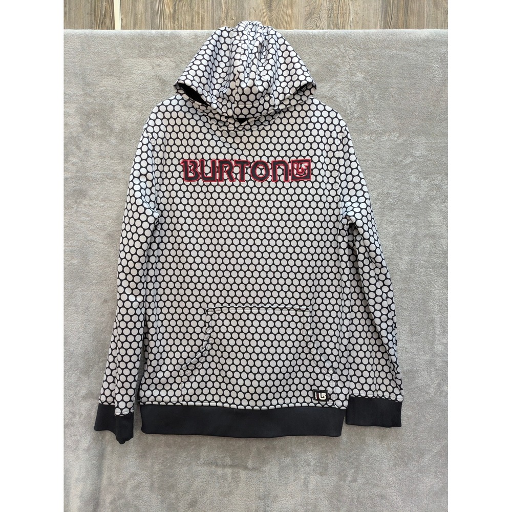 Streetwear Polka Dot Hoodie Mens Large Burton Dryride Graphic Pullover Black